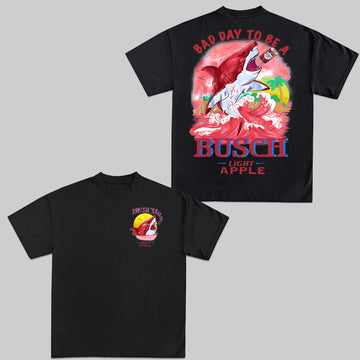 Busch Light Apple Shark Graphic Tee – Funny Beer Lover Shirt for Men & Women, Summer Beach T-Shirt