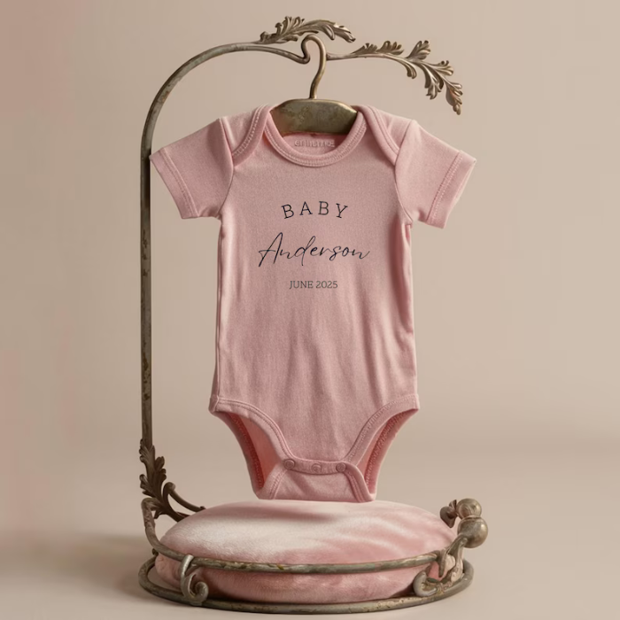 Personalized Baby Onesie® with Your Custom Text – Cute Infant Bodysuit Gift for Newborns