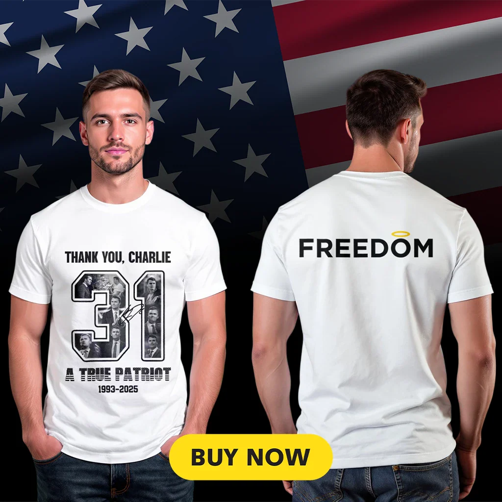 Charlie Kirk Freedom 2 Sides T-Shirt, Charlie Kirk Shirt, Rest in Peace Charlie Shirt, Pray for Charlie Kirk Shirt, A True Patriot Shirt