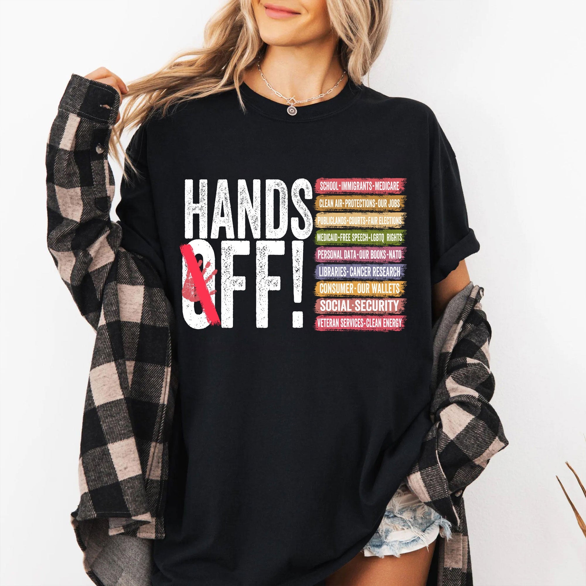 HANDS OFF Political Statement T-Shirt | Protest Graphic Tee for Activists