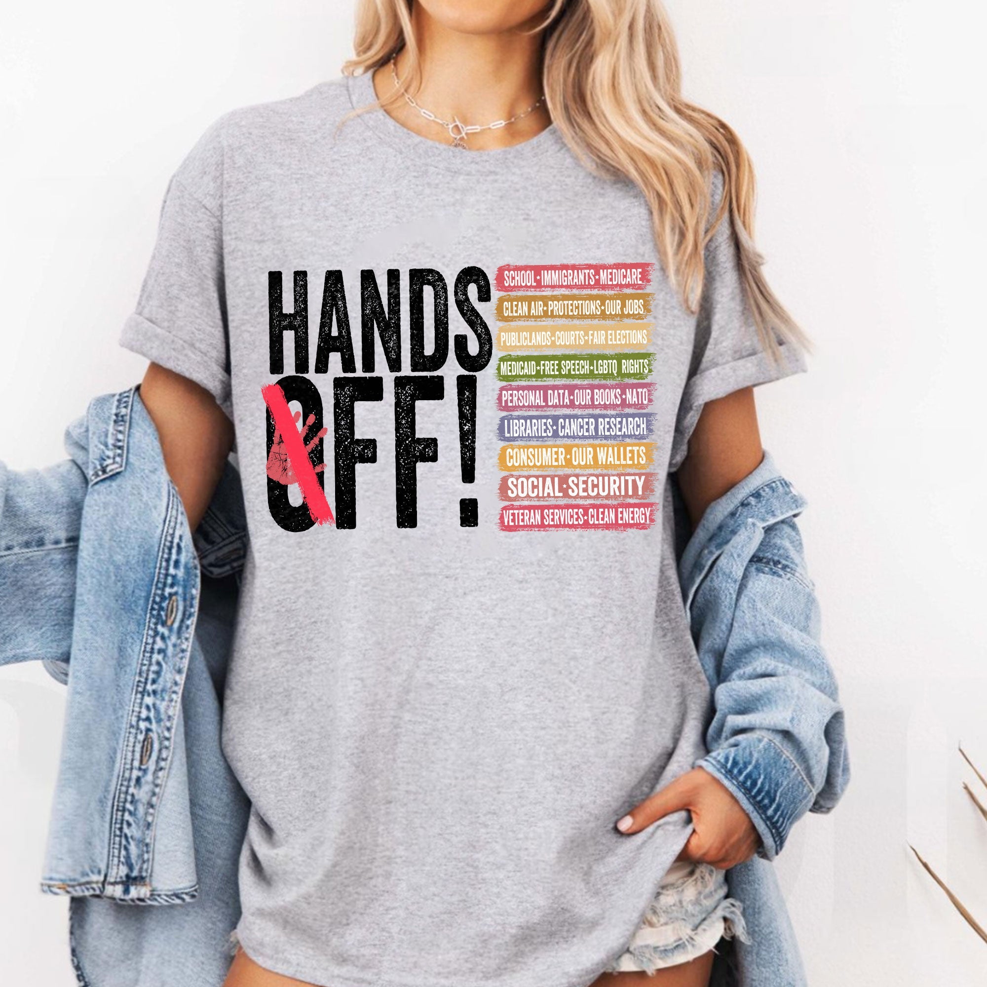 HANDS OFF Political Statement T-Shirt | Protest Graphic Tee for Activists