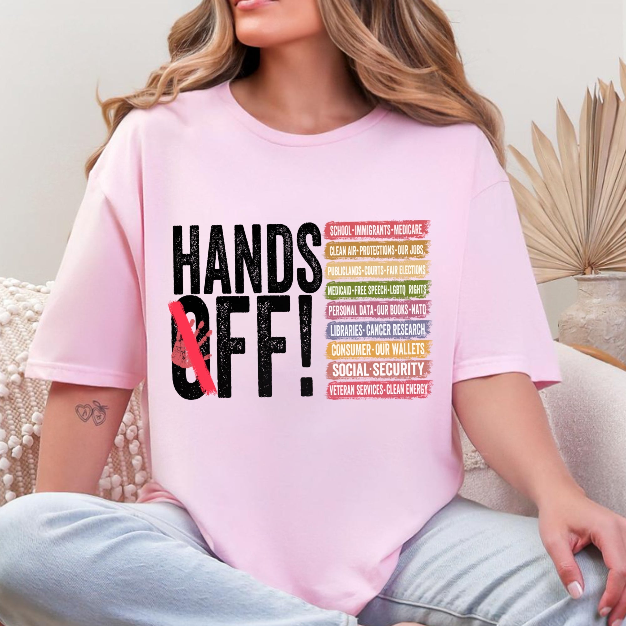 HANDS OFF Political Statement T-Shirt | Protest Graphic Tee for Activists