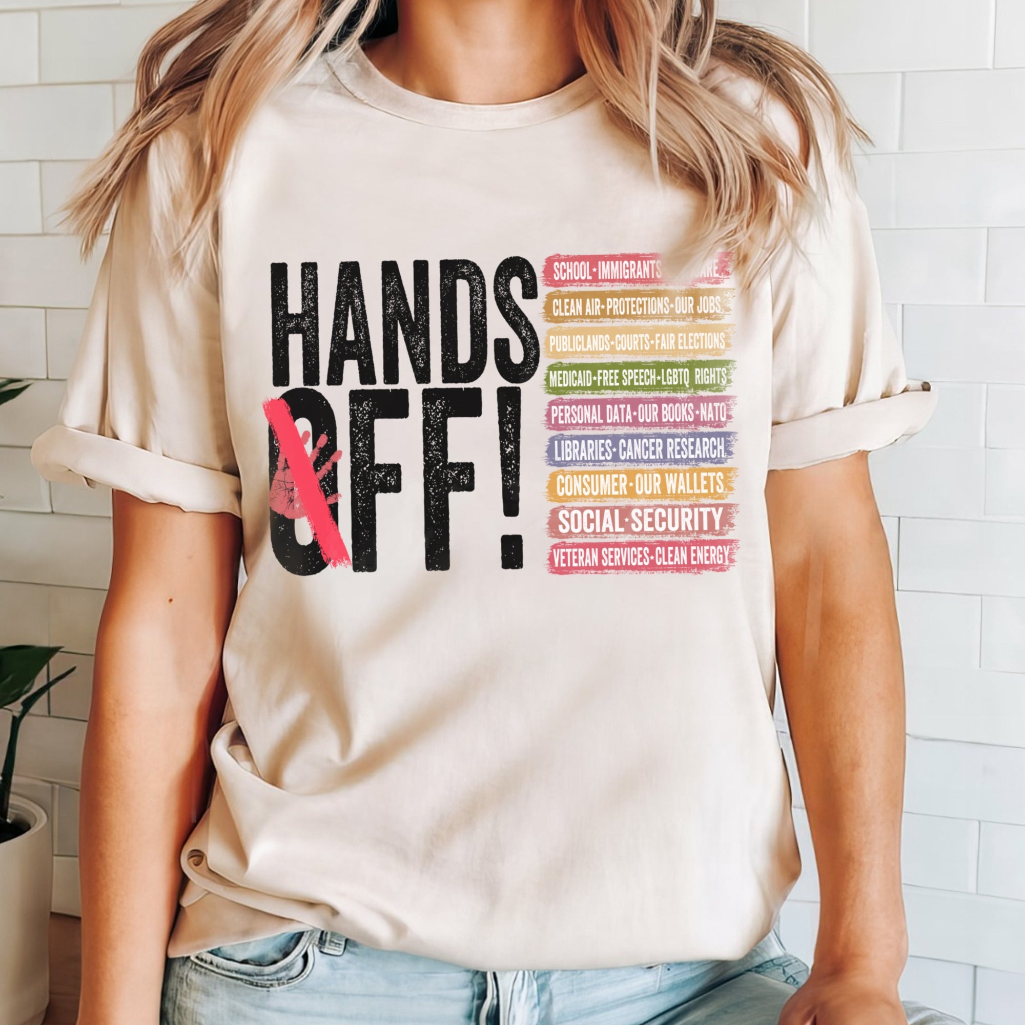 HANDS OFF Political Statement T-Shirt | Protest Graphic Tee for Activists