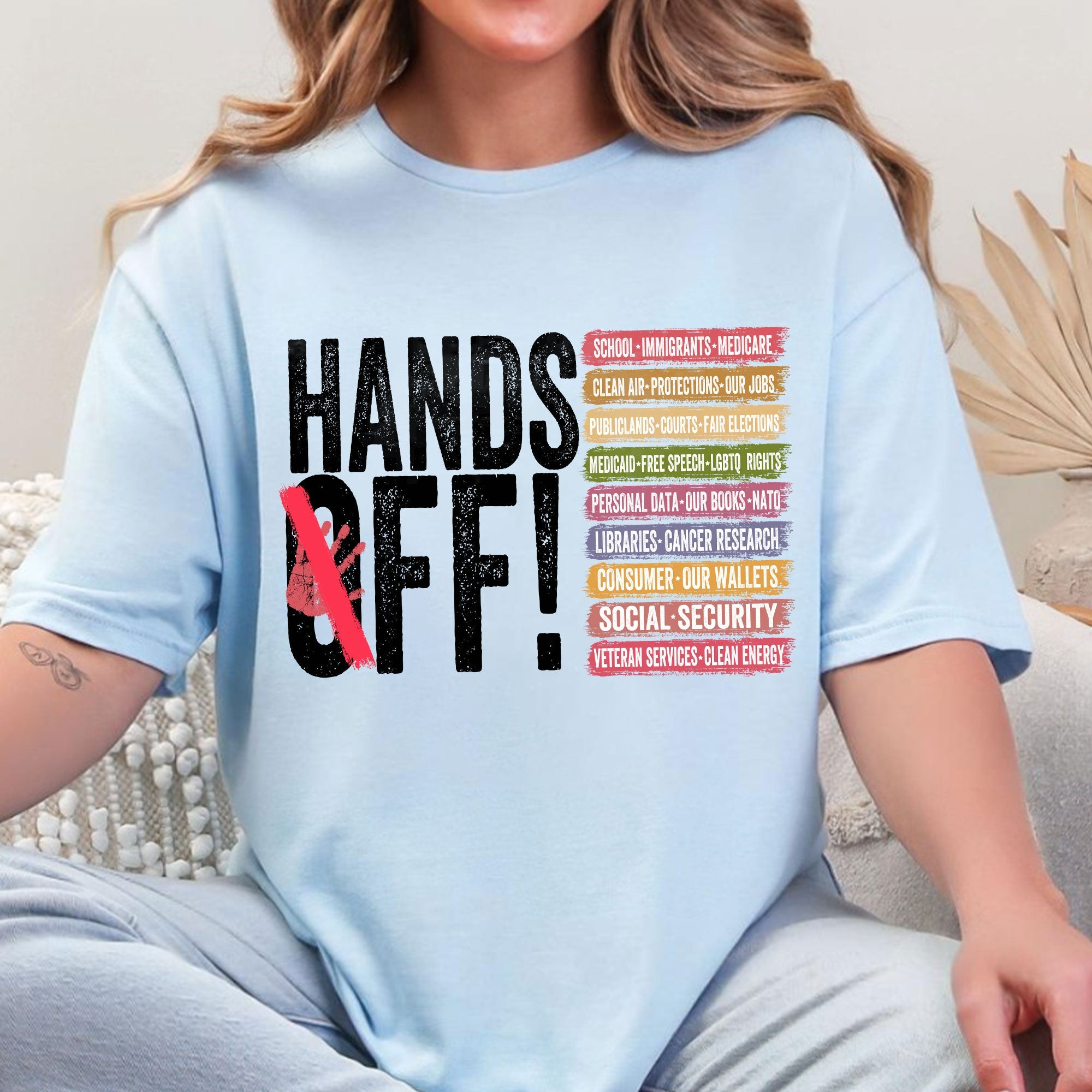 HANDS OFF Political Statement T-Shirt | Protest Graphic Tee for Activists
