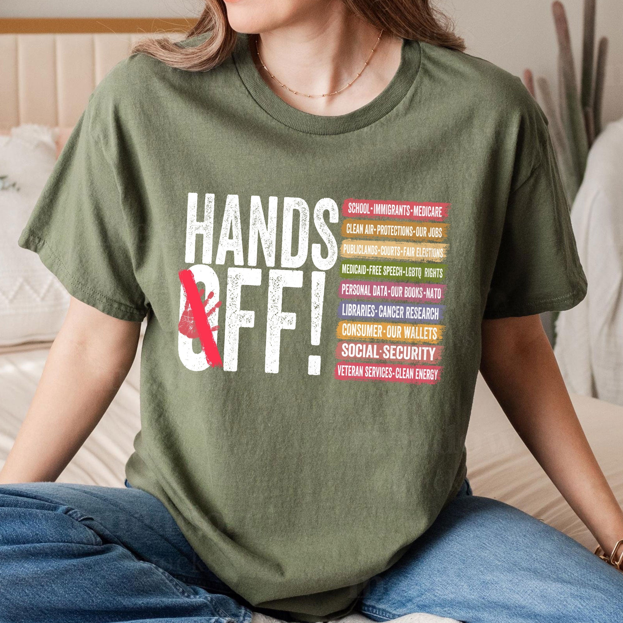 HANDS OFF Political Statement T-Shirt | Protest Graphic Tee for Activists