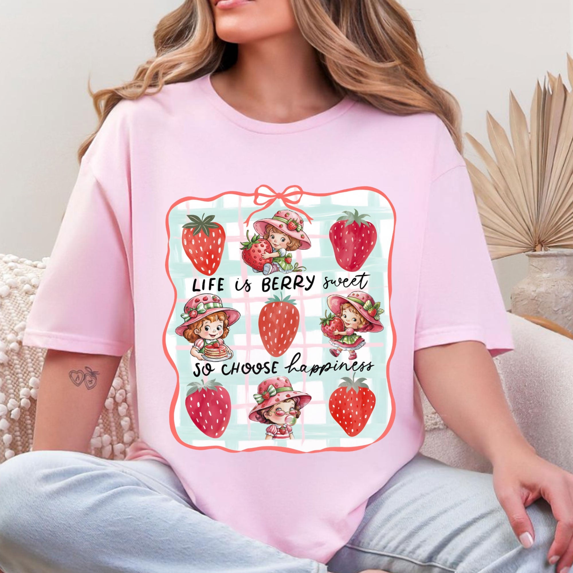 Life Is Berry Sweet T-Shirt – Cute Strawberry Girl Graphic Tee