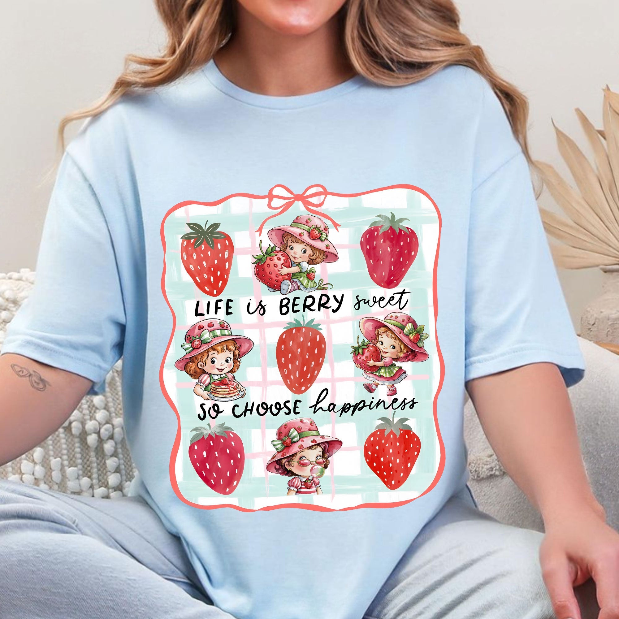 Life Is Berry Sweet T-Shirt – Cute Strawberry Girl Graphic Tee