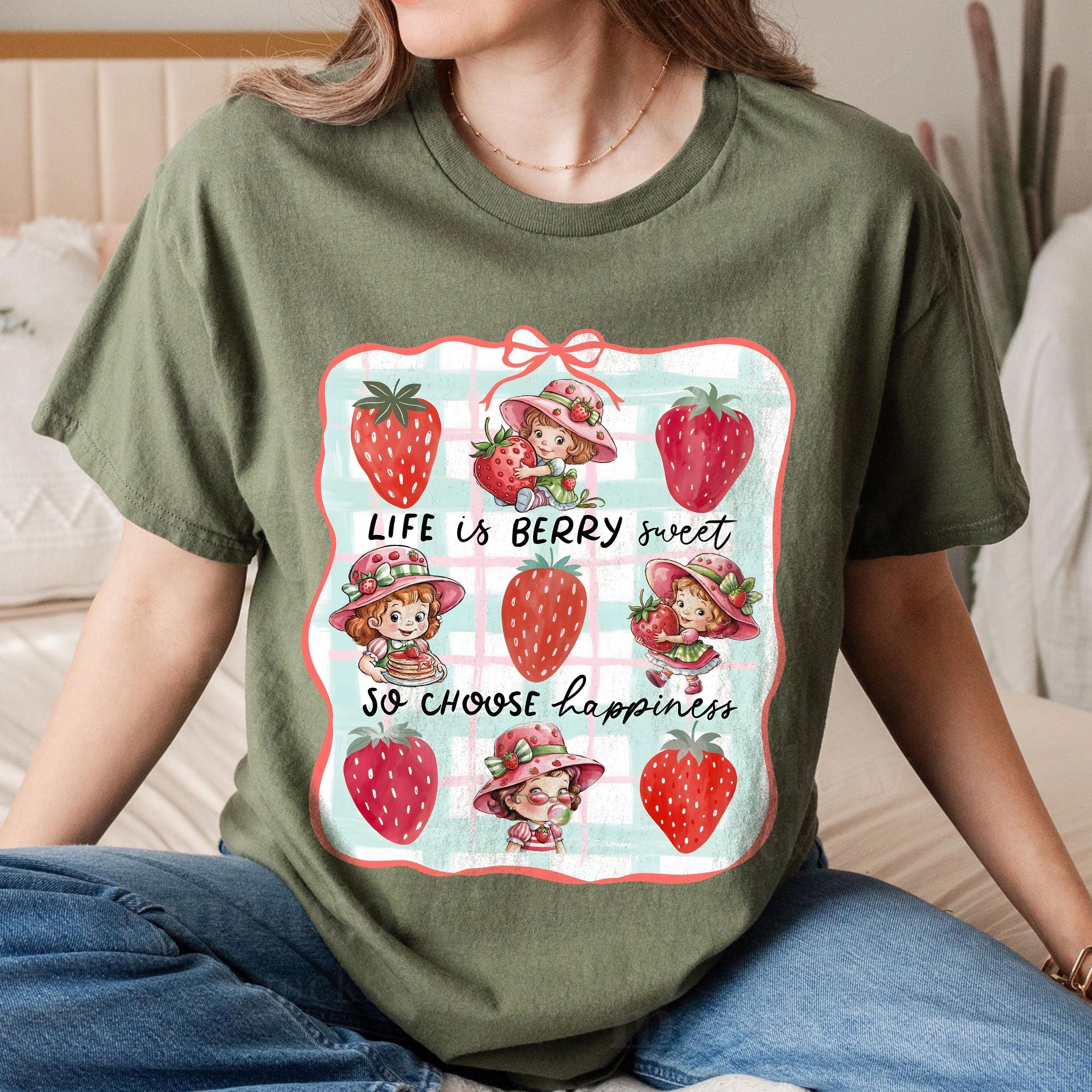 Life Is Berry Sweet T-Shirt – Cute Strawberry Girl Graphic Tee