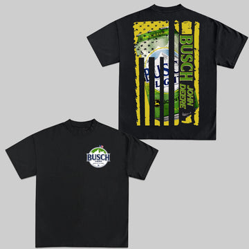 Busch Light John Deere American Flag Can T-Shirt – Vintage Farmer Graphic Tee