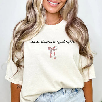 Stars, Stripes & Equal Rights T-Shirt | Patriotic Feminist Tee for Women – 4th of July Equality Shirt USA Independence Day