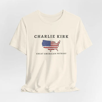 Charlie Kirk Tribute Shirt, Great American Patriot Top, RIP Charlie Kirk Memorial Shirt, USA Hero Apparel
